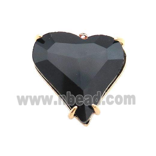 Black Crystal Glass Heart Pendant