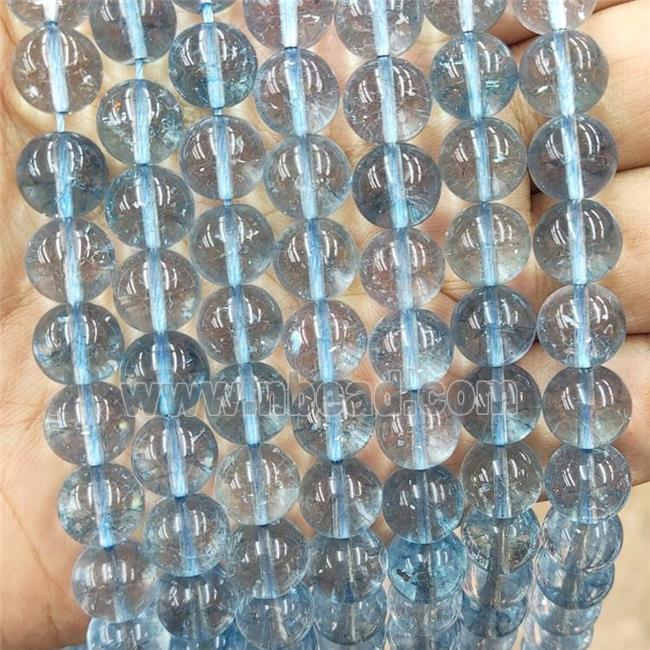 Ltblue Crystal Glass Beads Smooth Round