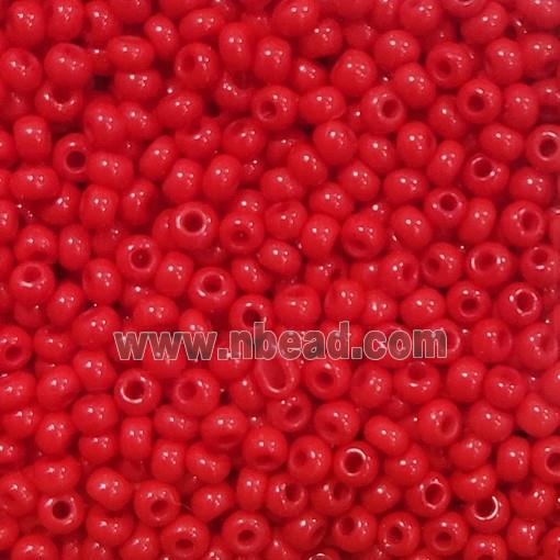 Red Glass Seed Beads Rondelle A-Grade