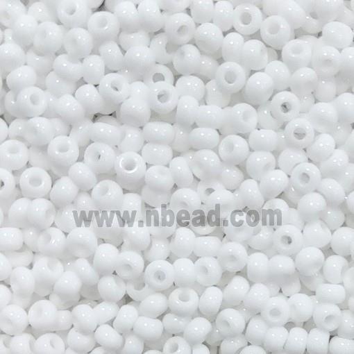 White Glass Seed Beads Pony Rondelle A-Grade