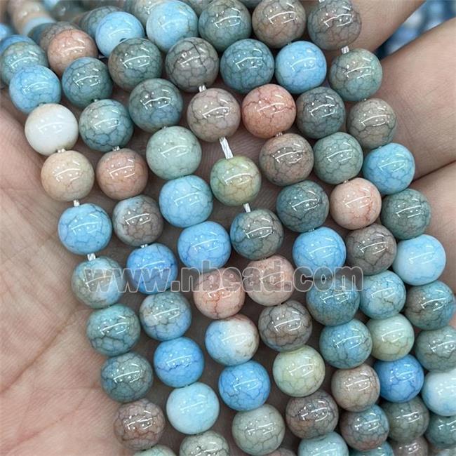 Ceramic Glass Beads Smooth Round Mixed Color