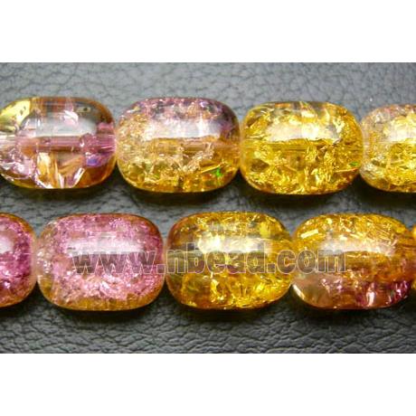 Crackle Oval Glass Beads