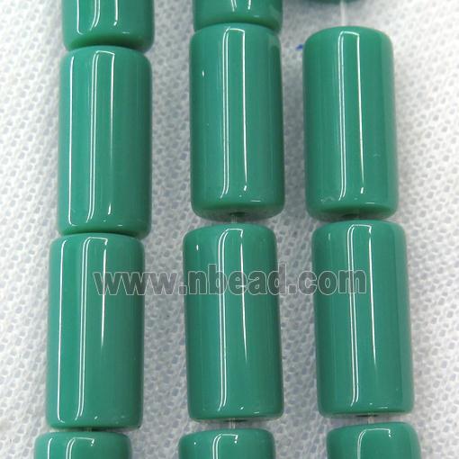 green Jadeite Glass tube beads