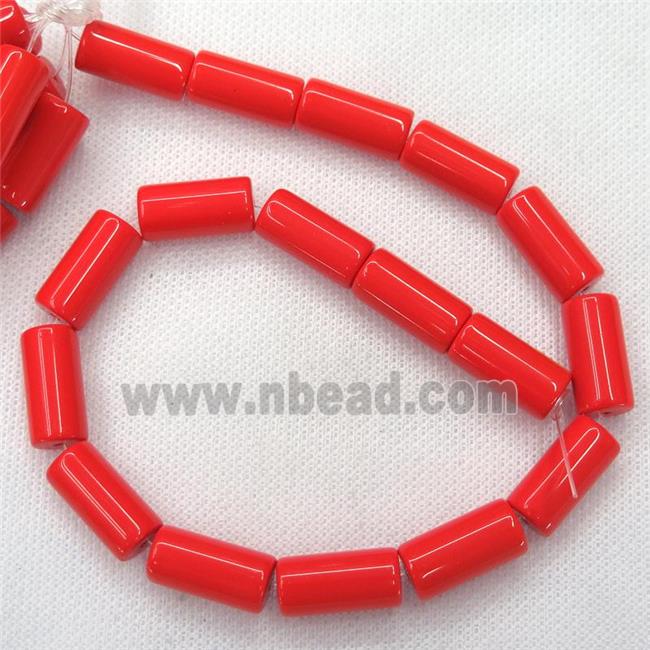 red Jadeite Glass tube beads
