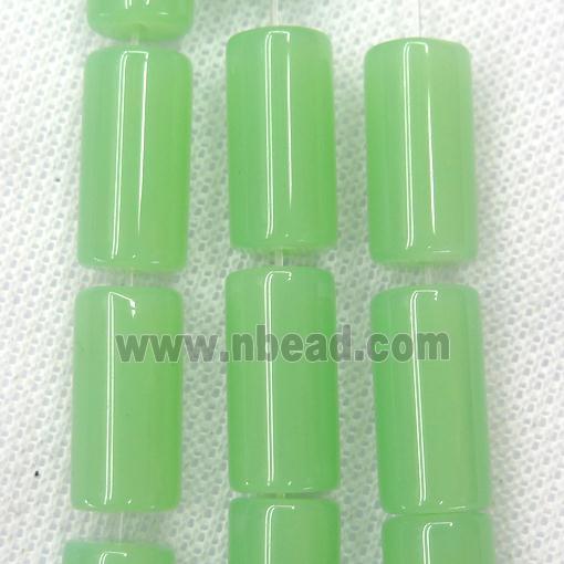 springgreen Jadeite Glass tube beads