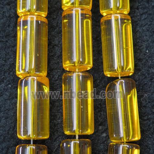 gold Crystal Glass tube beads