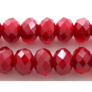 Chinese Crystal Beads, Faceted Rondelle, red