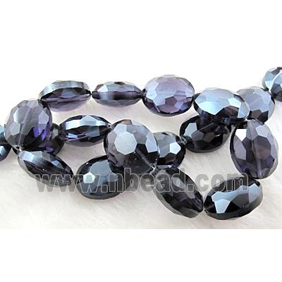 Crystal Glass Beads, faceted, Deep purple