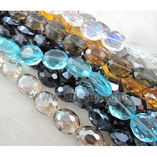 Crystal Glass Beads, faceted, horse eye, Mix color