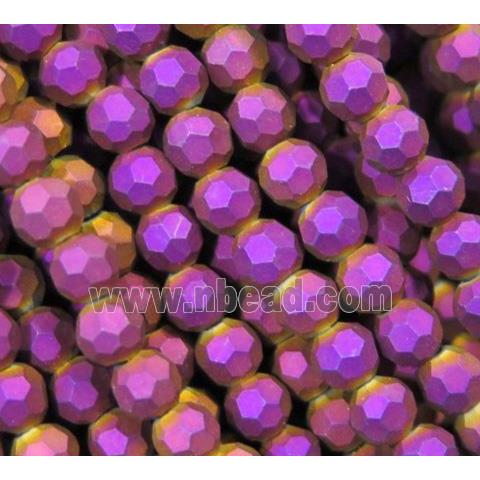 matte chinese crystal glass bead, faceted round