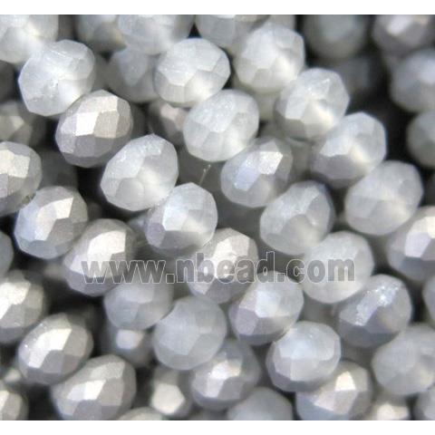 matte chinese crystal glass bead, faceted rondelle