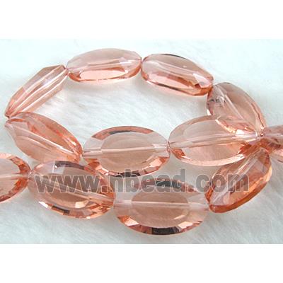 Crystal Glass Beads, faceted, rose