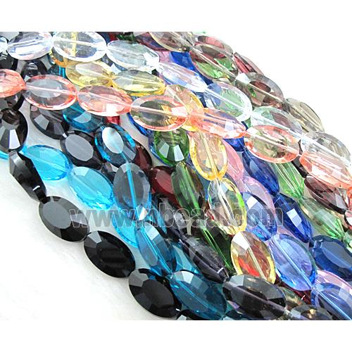 Crystal Glass Beads, faceted, Mix color