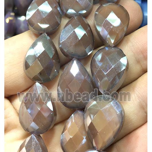 chinese crystal glass bead, faceted teardrop