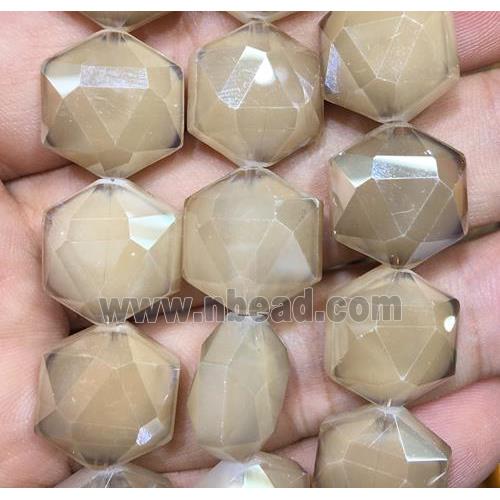 chinese crystal glass bead, faceted Hexagon