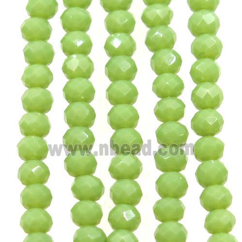 olive chinese crystal glass beads, faceted rondelle