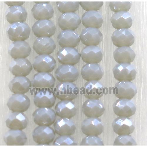 gray chinese crystal glass beads, faceted rondelle