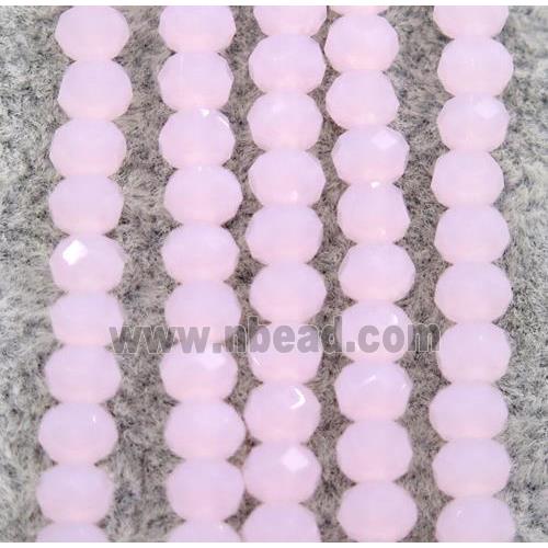 pink chinese crystal glass beads, faceted rondelle