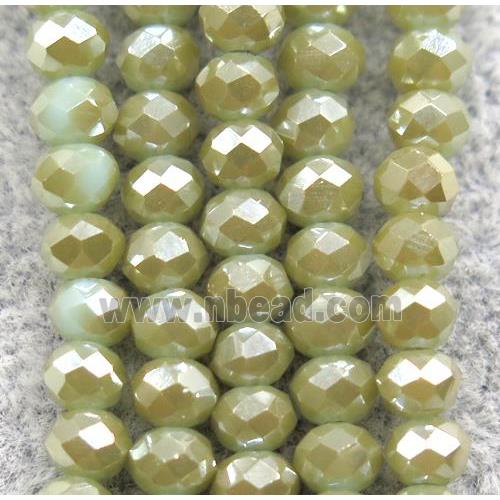 chinese crystal glass beads, faceted rondelle, AB-color electroplated