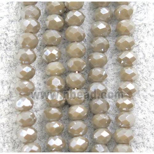 chinese crystal glass beads, faceted rondelle, AB-color electroplated