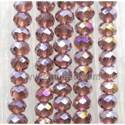 purple chinese crystal glass beads, faceted rondelle