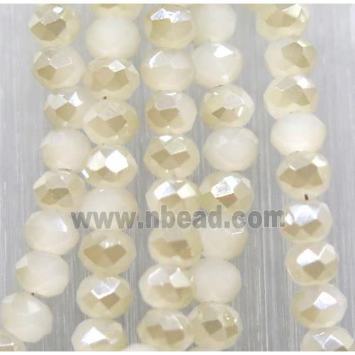 chinese Jadeite Glass beads, faceted rondelle