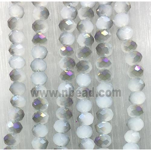 chinese Jadeite Glass beads, faceted rondelle