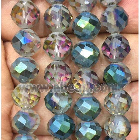 faceted round chinese crystal glass beads, rainbow