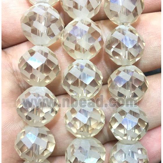 faceted round chinese crystal glass beads, champagne