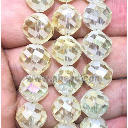 faceted round chinese crystal glass beads, lt.yellow