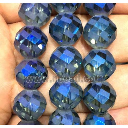 faceted round chinese crystal glass beads, blue