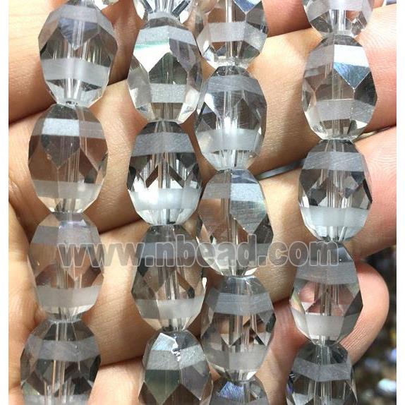 clear chinese crystal glass beads, faceted barrel