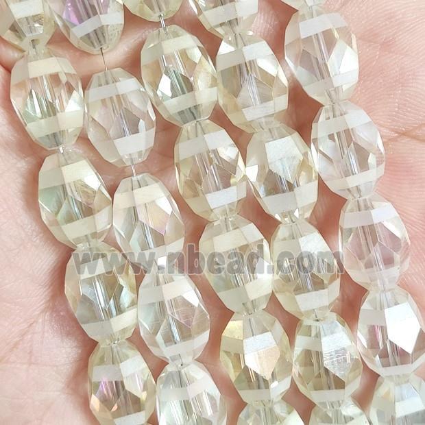 lt.yellow chinese crystal glass beads, faceted barrel