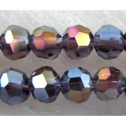 Chinese Crystal Beads, faceted round, purple plated