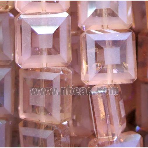 chinese crystal glass bead, faceted square