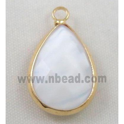 Chinese crystal glass pendant, faceted teardrop