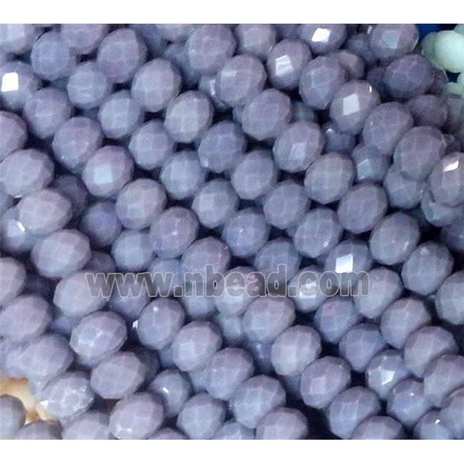 Chinese crystal glass bead, Faceted rondelle, purple