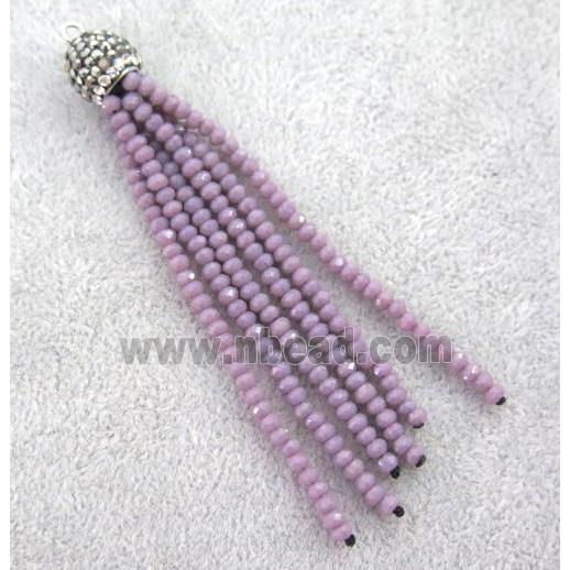 handmade tassel pendant with chinese crystal glass bead