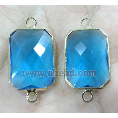 Chinese crystal glass connector, gold plated