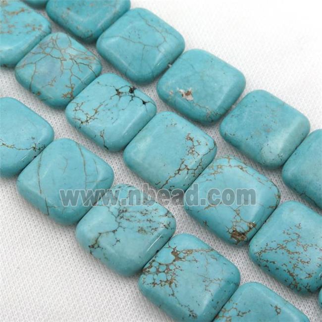 Magnesite Turquoise beads, square