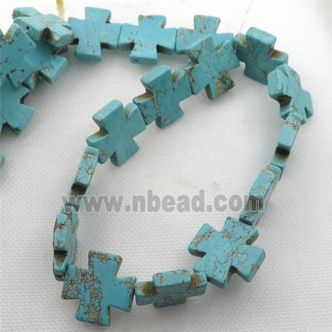 Magnesite Turquoise cross beads