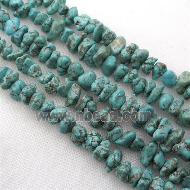 Magnesite Turquoise chip beads, rough