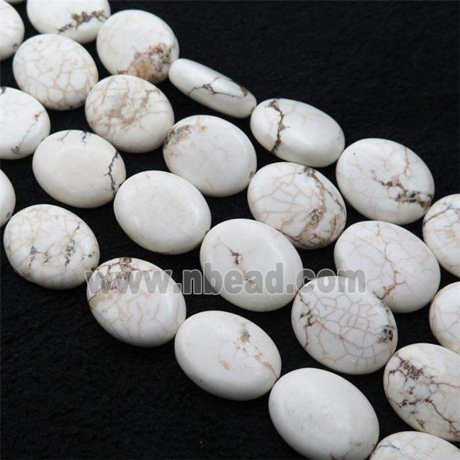 white Magnesite Turquoise beads, oval