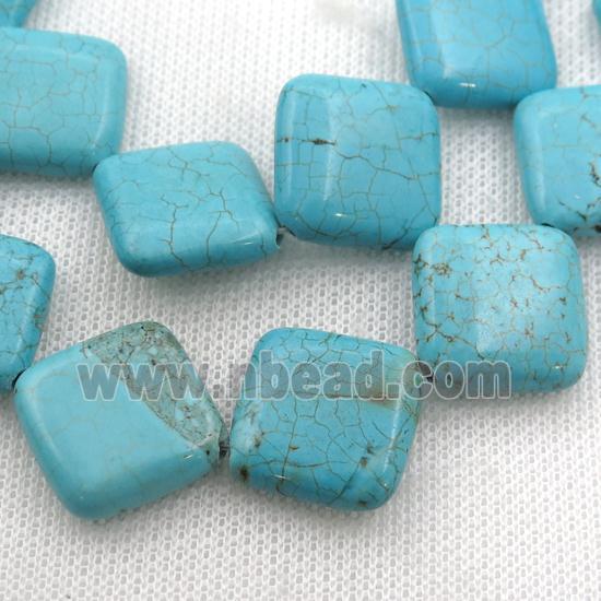 Magnesite Turquoise beads, square