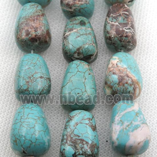 Magnesite Turquoise beads, teardrop