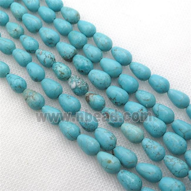 Magnesite Turquoise beads teardrop
