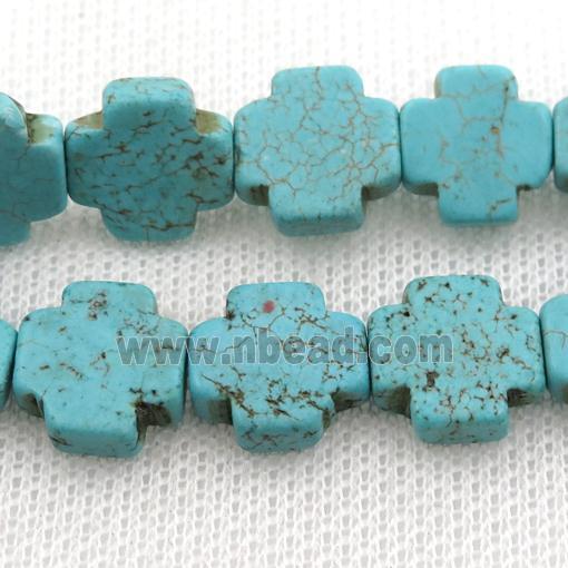 Magnesite Turquoise cross beads