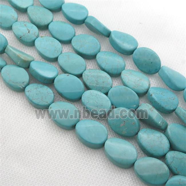 Magnesite Turquoise beads, twist oval