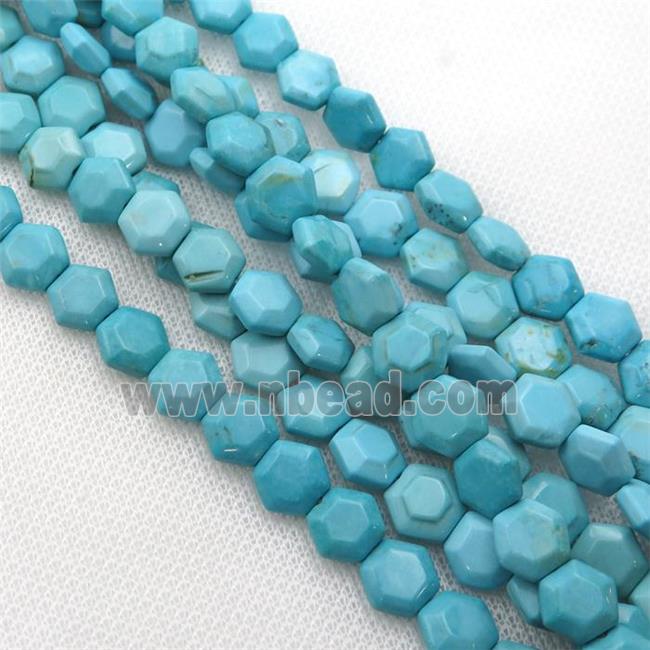 Magnesite Turquoise beads hexagon