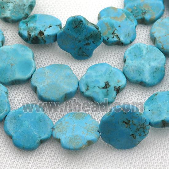 blue Magnesite Turquoise clover beads